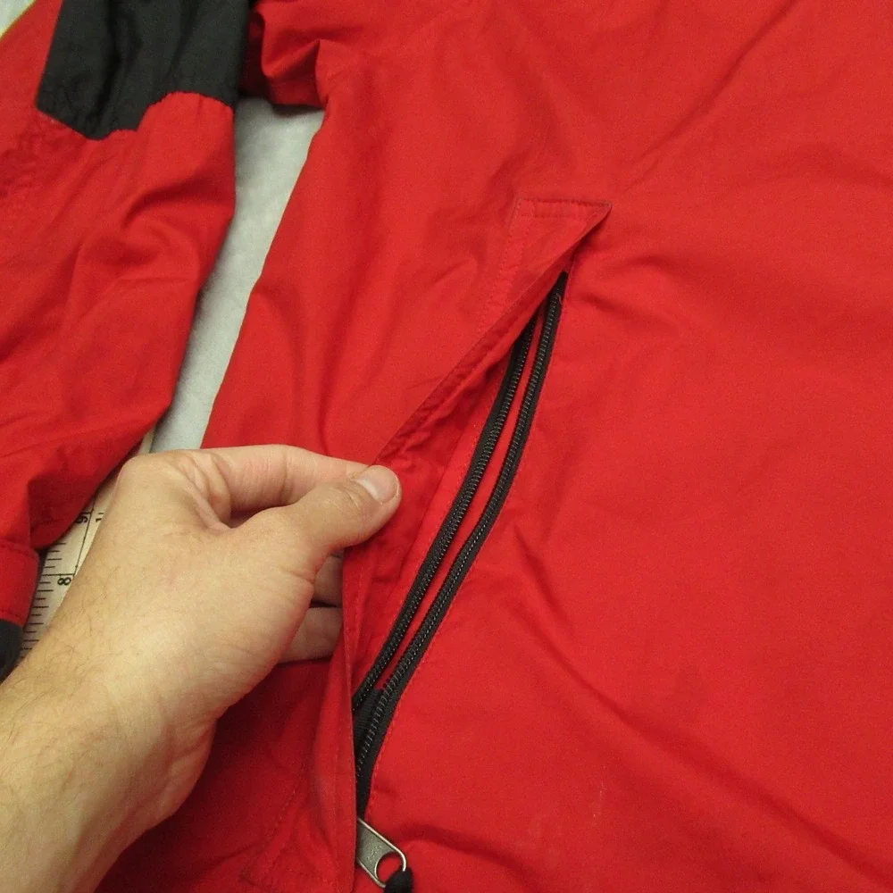 North‎ Face Jacket Mens XL Red Full Zip Mesh Lined Shell Rain Wind Layering VTG